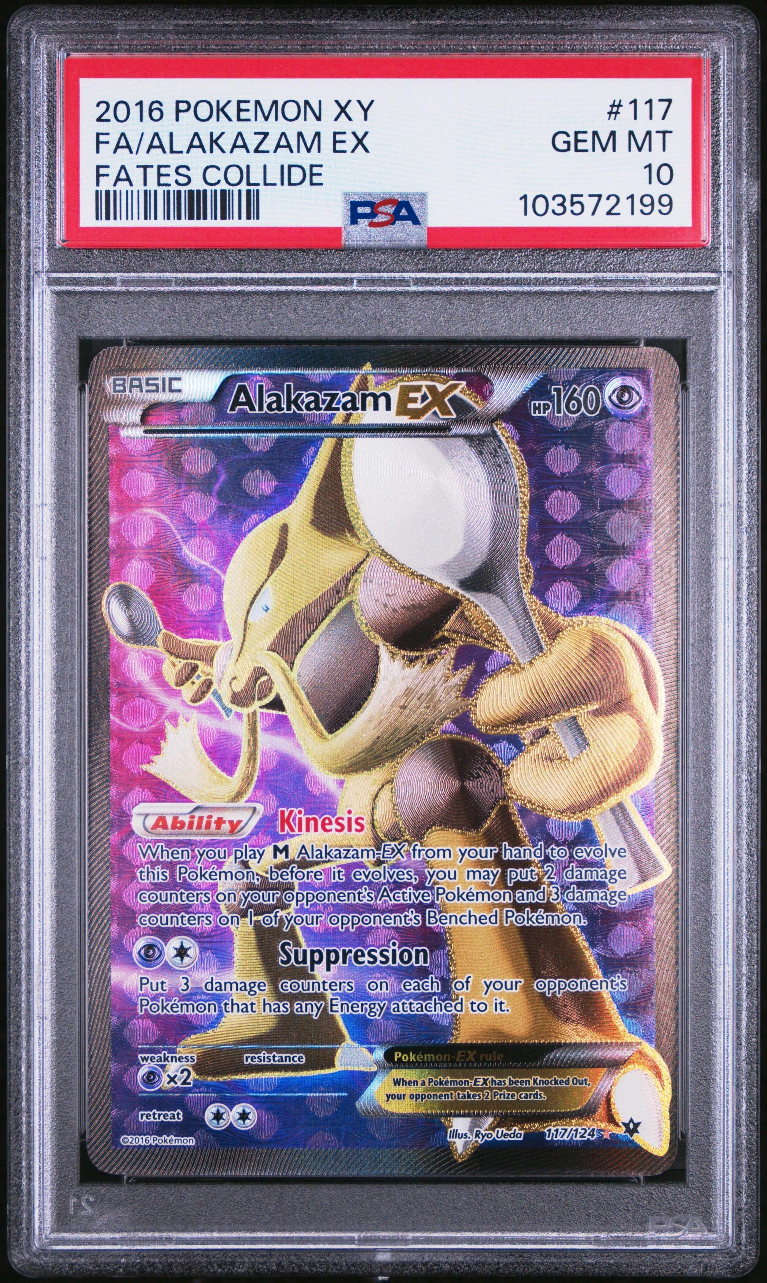 FA/ALAKAZAM EX FATES COLLIDE 2016 POKEMON XY FATES COLLIDE PSA GEM MT 10