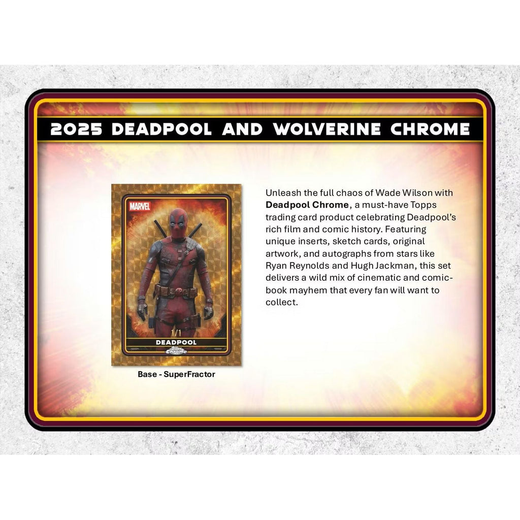 2025 Topps Marvel Chrome Deadpool Hobby Box