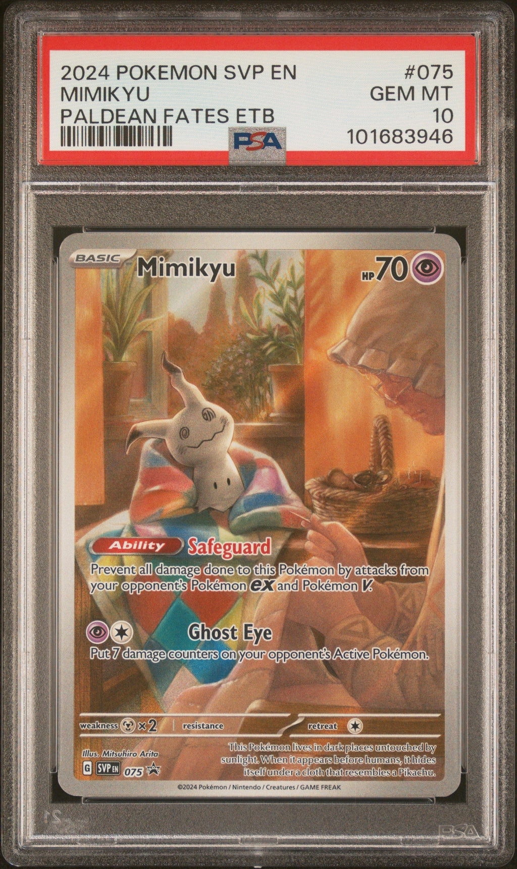 PSA GEM MT 10 Mimikyu(75) [Svp En-Sv Black Star Promo] - 101683946