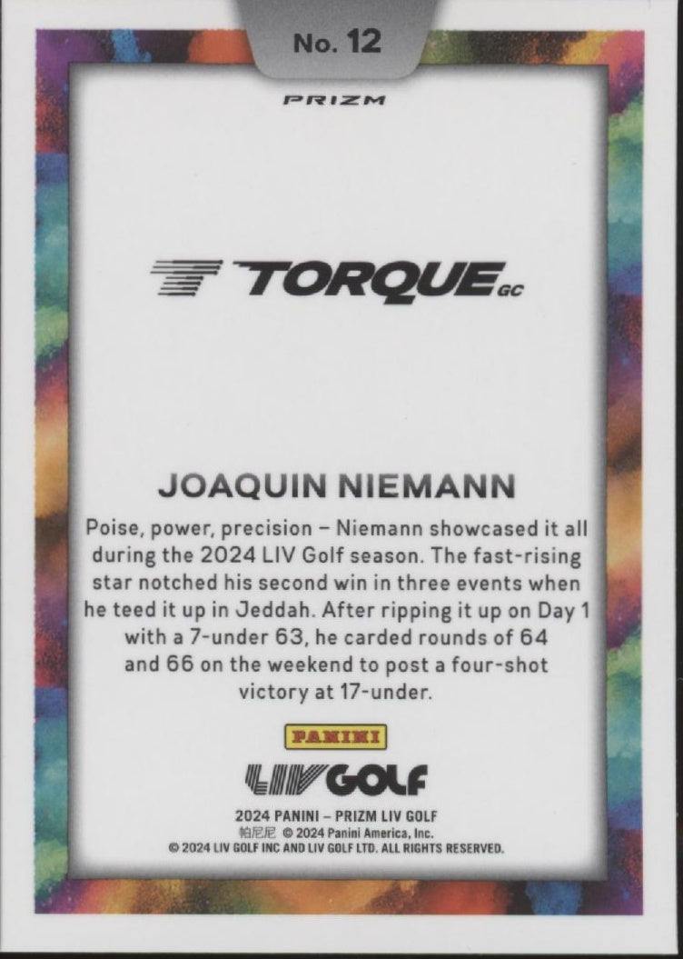 Joaquin Niemann 2024 Panini Prizm LIV Prizm Color Blast #12
