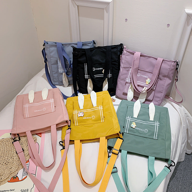 Student Cloth Bag Light All-Match One-Shoulder Handbag Large Capacity Junior High School Girl Book Bag