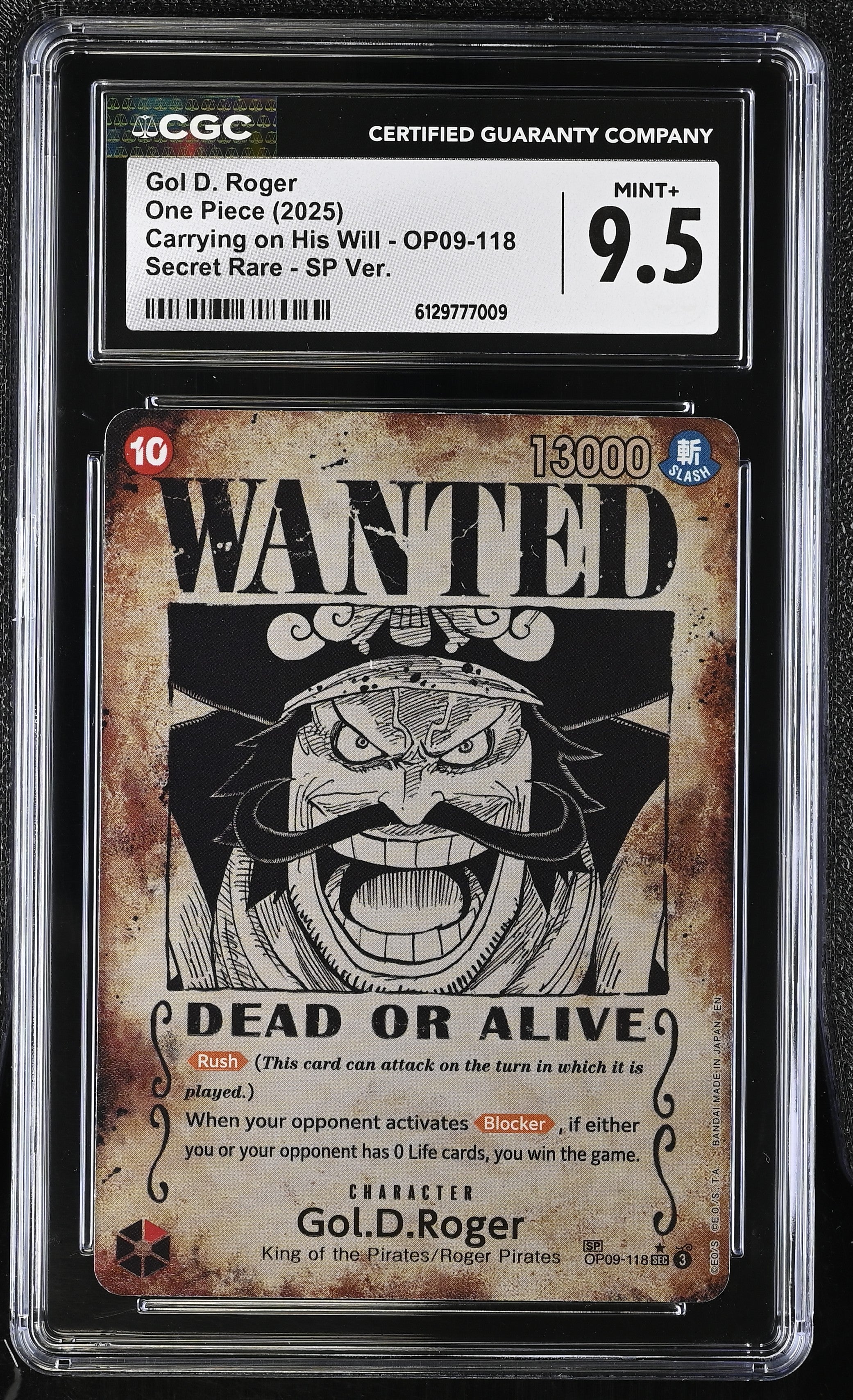 CGC MINT+ 9.5 Gol D. Roger [Carrying on His Will] - 6129777009