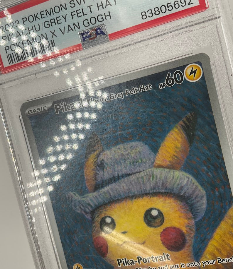 Pikachu with Grey Felt Hat Pokemon x Van Gogh Museum Promo #085 PSA 9