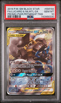 FA/LUCARIO & MLMTL.GX PROMO-PWR.PRTNRSHP.TINS 2019 POKEMON SM BLACK STAR PROMO PSA GEM MT 10